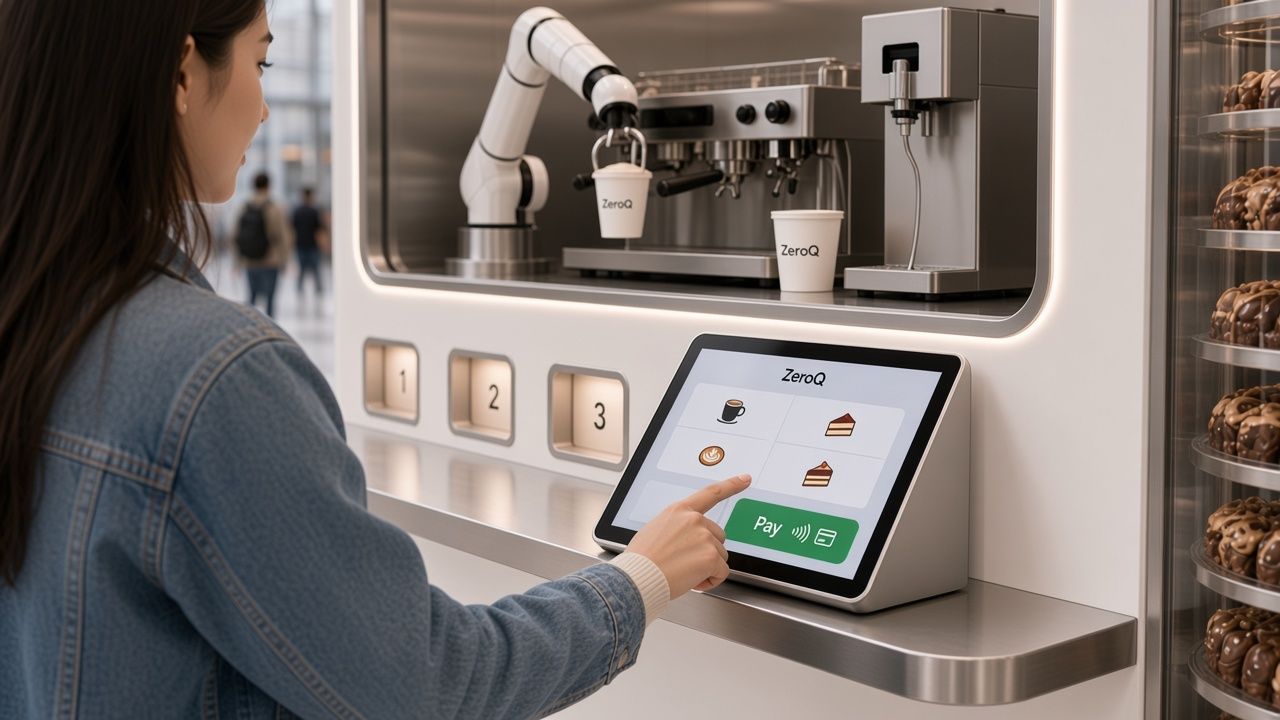 Customer ordering on the ZeroQ touchscreen (design render)